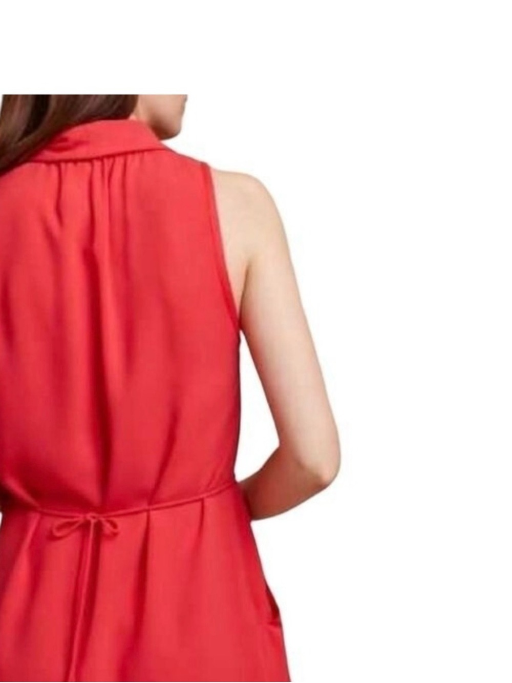 Bar III Red Sleeveless Wrap Tie Waist Mini Dress XS Bright Red Career Cocktail - Picture 4 of 10